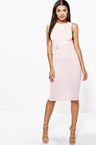 Boohoo Lucy Low Cut Side Midi Bodycon Dress