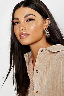 Boohoo Natural Snake Contrast Hoops