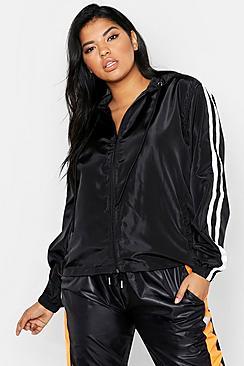 Boohoo Plus Stripe Detail Windbreaker