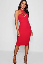 Boohoo Multi Strap Neck Midi Dress