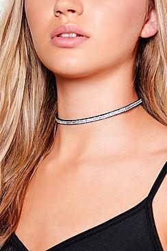 Boohoo Alyssa Double Track Diamante Choker