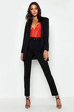 Boohoo Tall Self Belt Tailored Pants