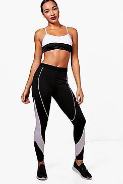 Boohoo Leah Mono Panelled Fit Running Legging