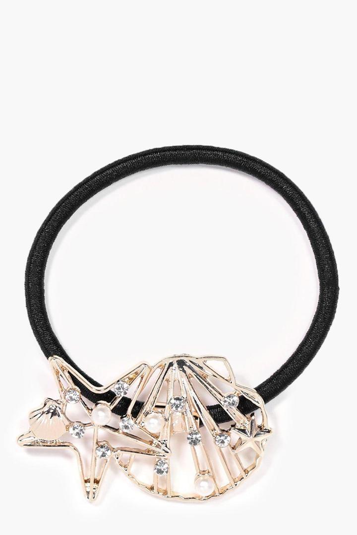 Boohoo Ebony Faux Pearl Shell & Starfish Bobble Multi
