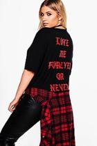 Boohoo Plus Kathy Printed Back Tee