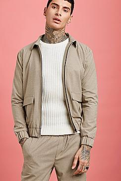 Boohoo Heritage Gingham Smart Harrington Jacket