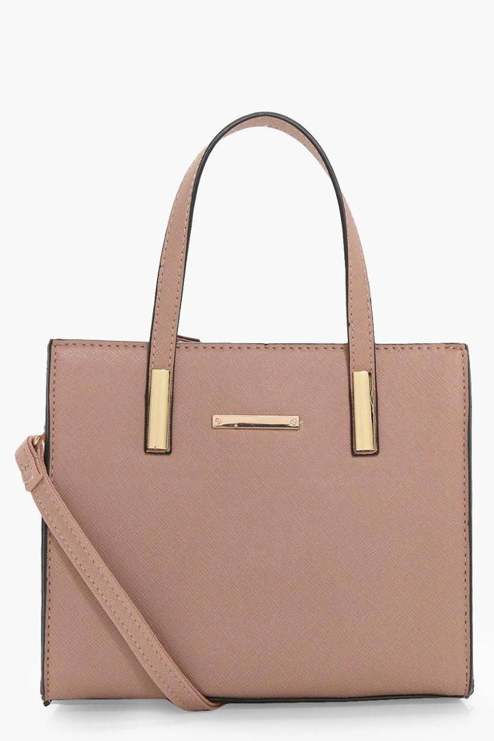Boohoo Kayla Mini Tote Cross Body Mink