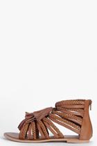 Boohoo Boutique Sarah Multi Fringe Sandal Tan
