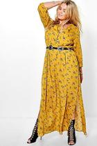 Boohoo Plus Gemma Ditsy Floral Cage Back Maxi Dress