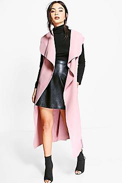 Boohoo Olivia Sleeveless Waterfall Coat