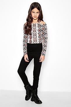 Boohoo Girs Snake Tape Crop & Legging Set