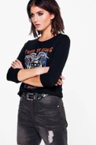 Boohoo Katie From The Ashes Band Knit Top Black