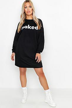Boohoo Plus Naked Long Sleeve Sweat Dress