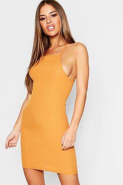 Boohoo Petite Rib High Neck Bodycon Dress