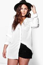Boohoo Plus Lara Lace Detail Shirt
