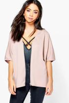 Boohoo Alisha Slouchy Kimono With Zip Nude