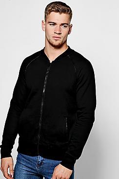 Boohoo Jersey Bomber With Raglan Sleeve & Piping