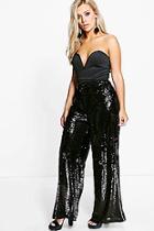 Boohoo Jordyn Sequin Wide Leg Trouser