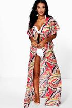 Boohoo Faye African Tribal Print Maxi Kimono