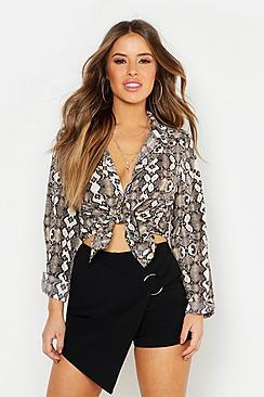 Boohoo Petite O-ring Detail Wrap Skort