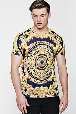 Boohoo Baroque Circle Print T-shirt