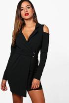 Boohoo Maisie Cold Shoulder Blazer Dress