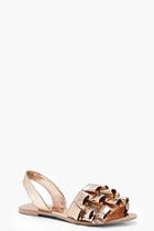 Boohoo Evelyn Frill Detail Leather Slingback Sandals