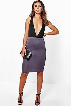 Boohoo Petite Nadia Basic Midi Bodycon Skirt