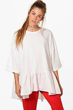 Boohoo Holly Oversized Peplum Top