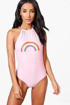 Boohoo Cancun Rainbow Swimsuit