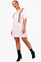 Boohoo Plus Stripe Tape T Shirt Dress