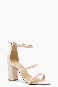 Boohoo Triple Strap Block Heels