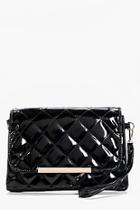 Boohoo Anna Quilted Patent Clutch Bag