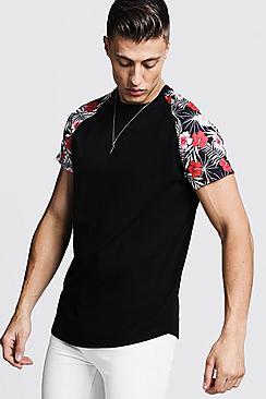 Boohoo Printed Raglan T-shirt