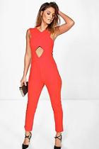 Boohoo Zoe Cut Out Detail Structured Jumpsuit