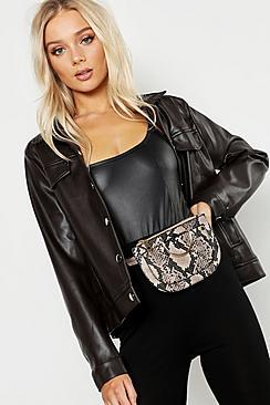 Boohoo Faux Snake Belt Bag