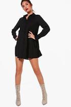 Boohoo Kassandra Pleated Woven Shirt Dress