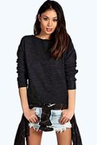 Boohoo Round Neck Moss Stitch Jumper