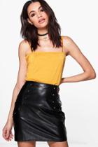 Boohoo Nikki Slinky Slub Cami Yellow