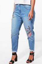 Boohoo Plus Orla Embroidered Skinny Jean