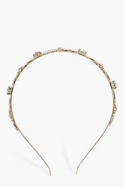 Boohoo Grace Diamante And Bug Metal Headband