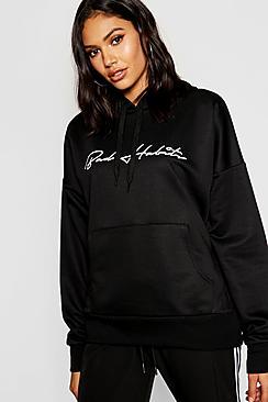 Boohoo Bad Habits Slogan Hoody