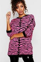 Boohoo Zebra Knitted Sweater