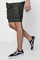 Boohoo Zip Detail Woven Shorts With Tape Pocket