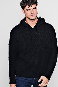 Boohoo Boucle Knitted Hoodie
