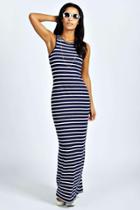Boohoo Darcey Striped Cut Away Maxi Dress Multi