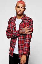 Boohoo Check Shirt With Side Zip Detail