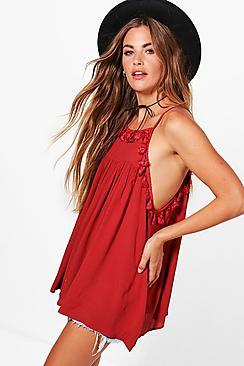Boohoo Arabella Tassel Front Shift Top
