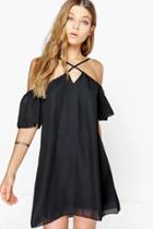 Boohoo Sofie Strappy Swing Dress Black