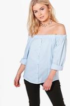 Boohoo Natalia Off The Shoulder Shirt